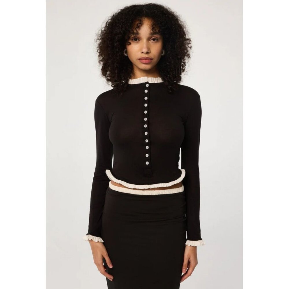 The Line by K The Dolino Top Black Size XS